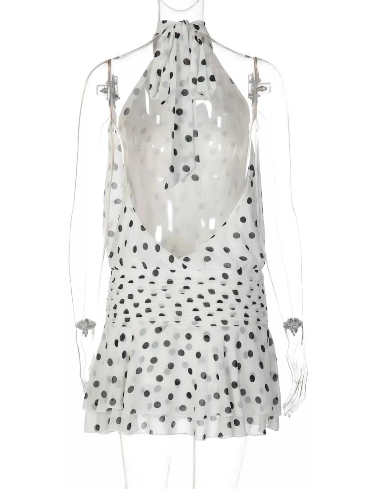 Polka Dot Halter Neck Ruffle Dress 100100761627730 51 Affordable Fashion Under $100 Jerry's Apparel 