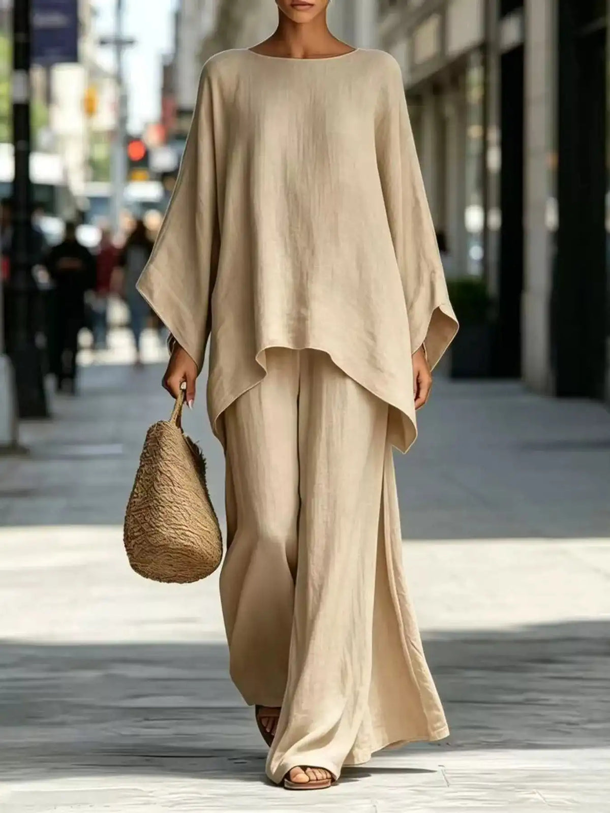 Full Size Batwing Sleeve Top and Wide-Leg Pants Set Plus Size 101001179587547 49 Affordable Fashion Under $100 Jerry's Apparel 