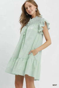 Umgee Stripe Smocked Yoke Ruffle Dress 100100734231564 62 Affordable Fashion Under $100 Jerry's Apparel 