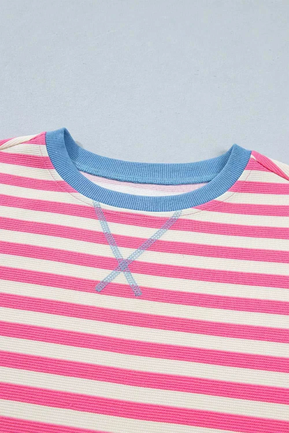 Stripe Contrast Patchwork Short Sleeve Loose Tee 100100172924459 30 Affordable Fashion Under $100 Jerry's Apparel 