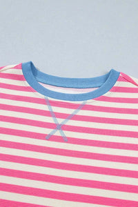 Stripe Contrast Patchwork Short Sleeve Loose Tee 100100172924459 30 Affordable Fashion Under $100 Jerry's Apparel 