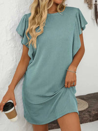 Mandy Ruffled Round Neck Short Sleeve Dress 100100862091074 26 Affordable Fashion Under $100 Jerry's Apparel 