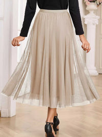 Tulle Mesh Overlay Flared Midi Skirt 100100431711620 39 Gifts for Her Jerry's Apparel 
