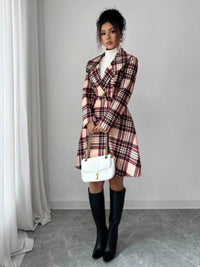 Plaid Button Up Long Sleeve Coat 100100665532432 80 Affordable Fashion Under $100 Jerry's Apparel 