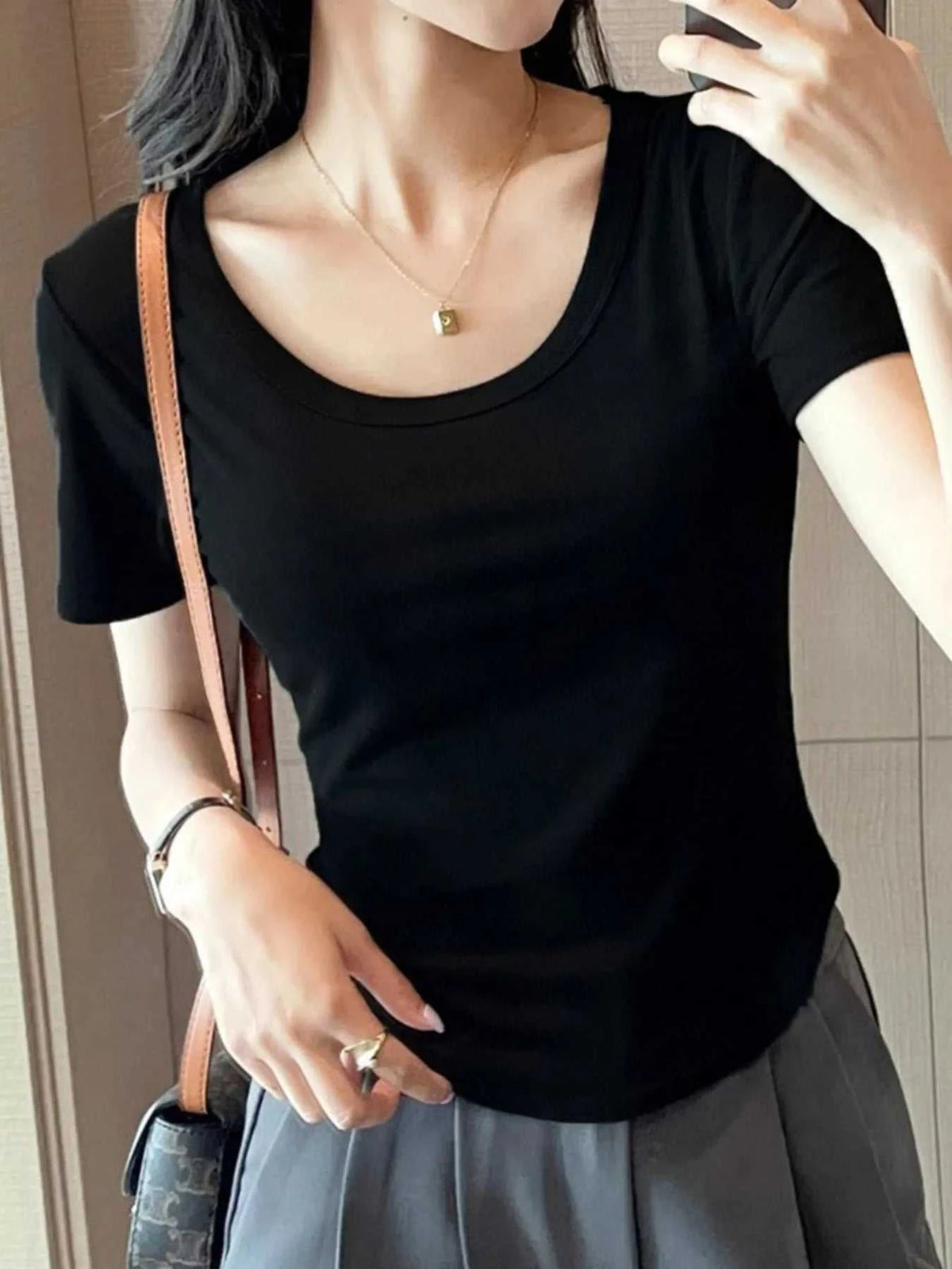 Plus Size Round Neck Short Sleeve T-Shirt 100100816232037 16 Affordable Fashion Under $100 Jerry's Apparel 