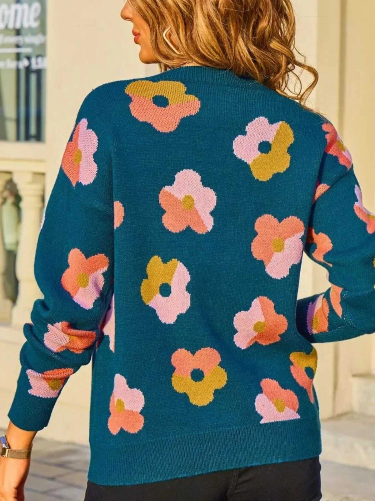 Floral Crew Neck Long Sleeve Sweater 100100152678985 50 Affordable Fashion Under $100 Jerry's Apparel 