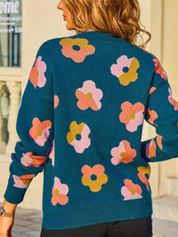 Floral Crew Neck Long Sleeve Sweater 100100152678985 50 Affordable Fashion Under $100 Jerry's Apparel 