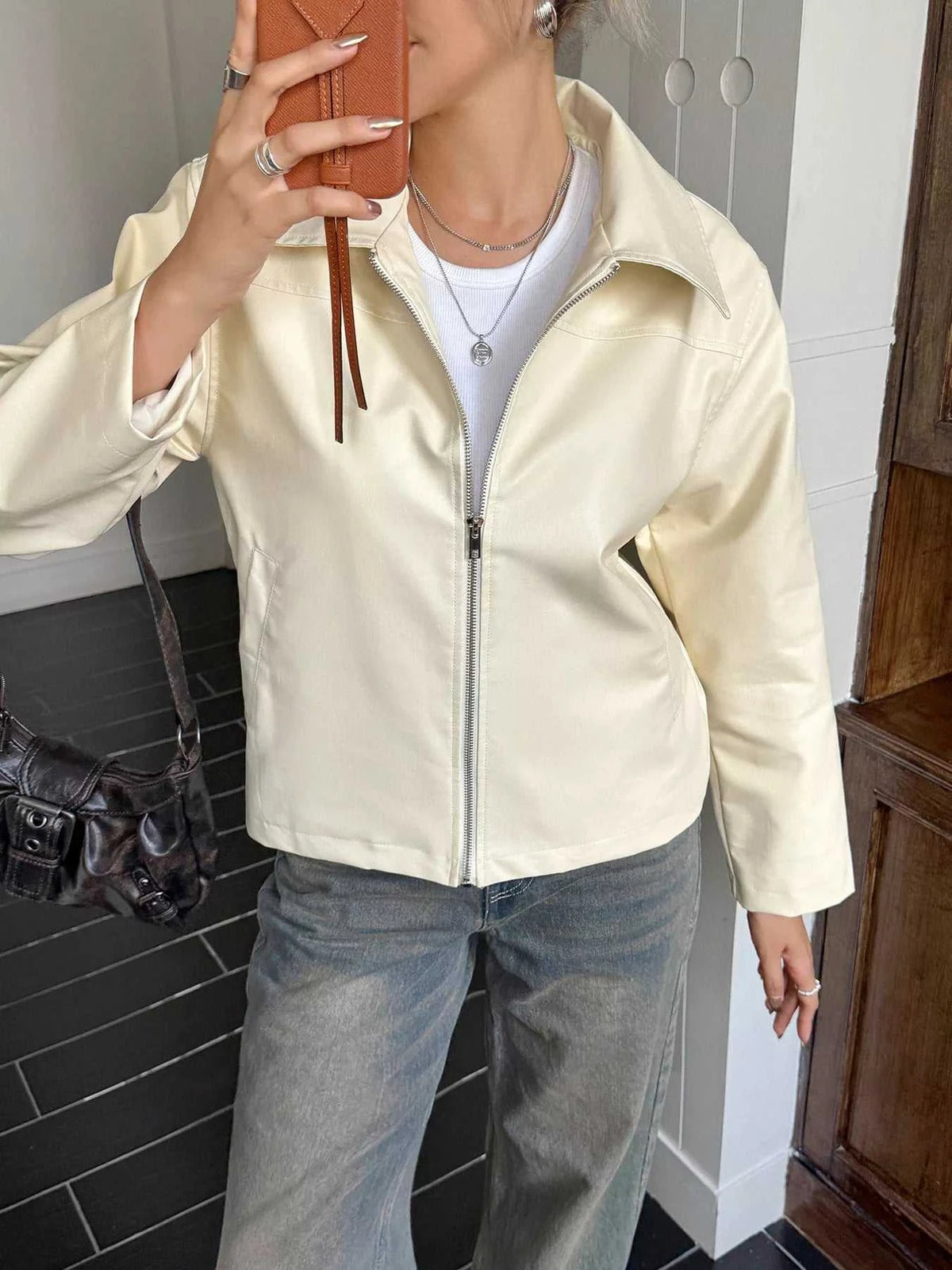 Zip Up Leather Jacket 100100499442558 99 Affordable Fashion Under $100 Jerry's Apparel 