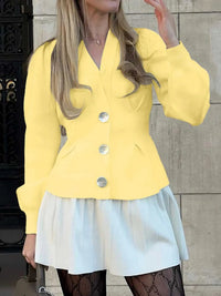 Button-Up V-Neck Knit Cardigan 100100369004478 59 Women's Sweaters and Knitwear Jerry's Apparel 