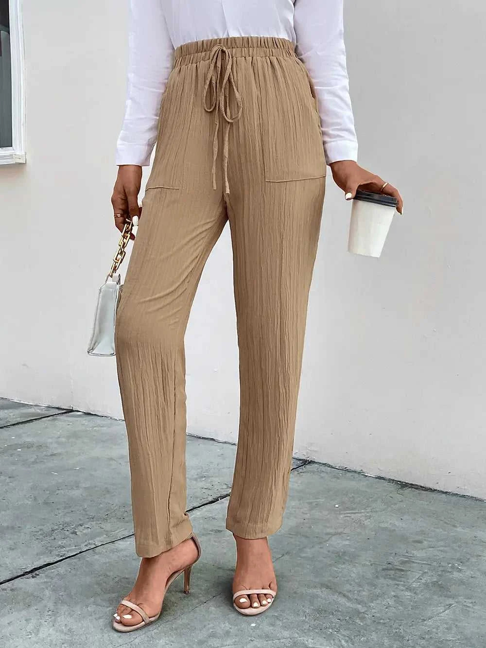 Perfee Texture Drawstring Pants with Pockets 100102326921939 30 Affordable Fashion Under $100 Jerry's Apparel 