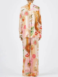 Printed Button Up Top and Pants Set