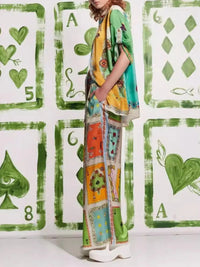 Printed Half Sleeve Shirt and Pants Set