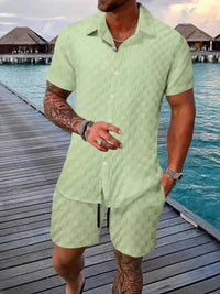 Men's Full Size Collared Neck Short Sleeve Top and Shorts Set Plus Size 100400916717549 40 Affordable Fashion Under $100 Jerry's Apparel 