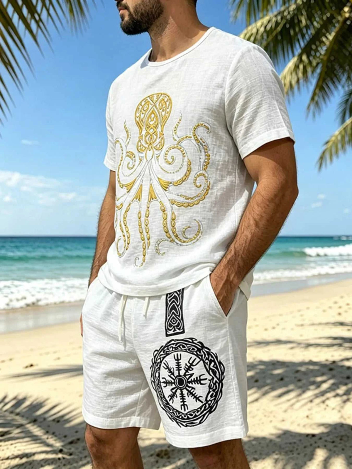 Men's Full Size Round Neck Tee and Shorts Set Plus Size 100400477639442 40 Affordable Fashion Under $100 Jerry's Apparel 