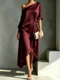 Full Size One-Shoulder Asymmetric Hem Midi Dress Plus Size 101001732260581 53 Gifts for Her Jerry's Apparel 