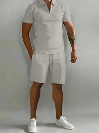 Men's Full Size Collared Neck Short Sleeve Top and Shorts Set Plus Size 100400205310003 33 Affordable Fashion Under $100 Jerry's Apparel 