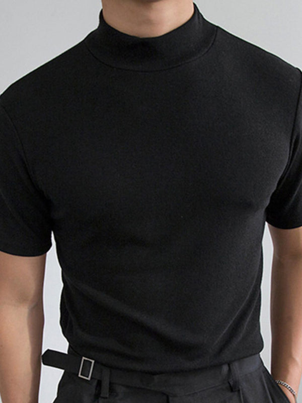 Men's Full Size Mock Neck Short Sleeve T-Shirt Plus Size