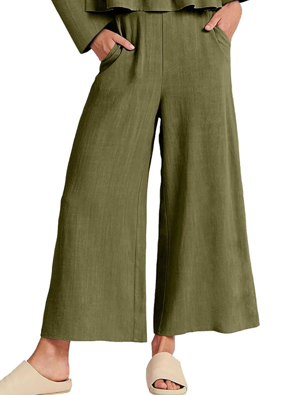 Full Size Ruffled Hem Long Sleeve Top and Pants Set Plus Size 100100344916700 44 Affordable Fashion Under $100 Jerry's Apparel 