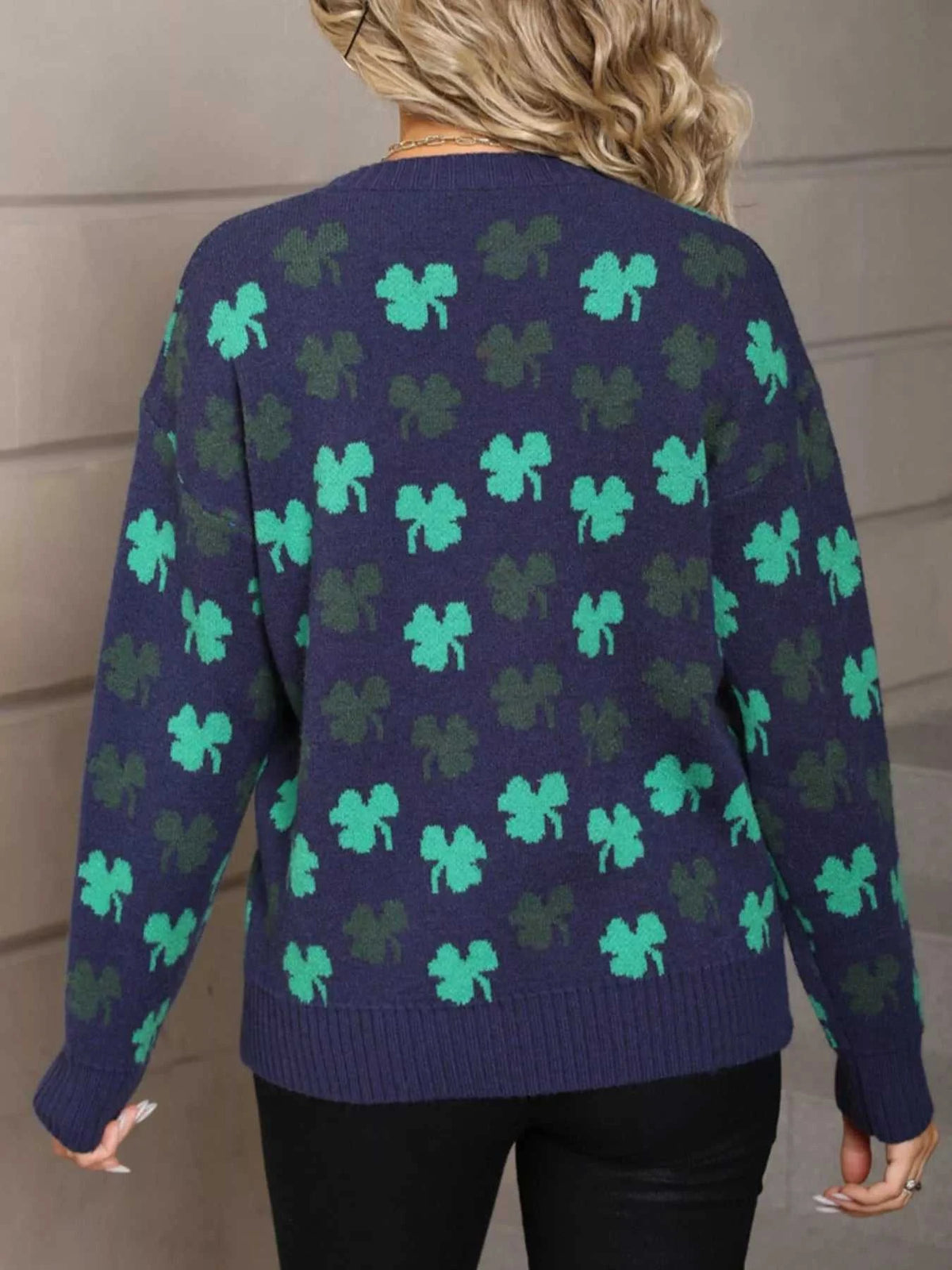 Lucky Clover Crew Neck Sweater 100100261234140 46 Affordable Fashion Under $100 Jerry's Apparel 