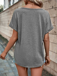 Full Size Decor Button Short Sleeve T-Shirt Plus Size 100100492662512 24 Affordable Fashion Under $100 Jerry's Apparel 