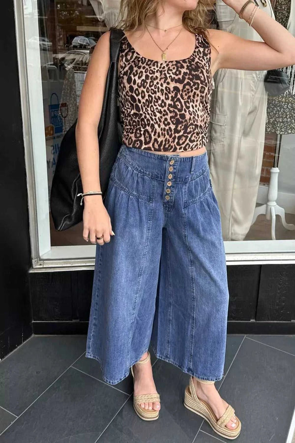 High-Waisted Wide Leg Button-Fly Jeans 100100829341924 70 Affordable Fashion Under $100 Jerry's Apparel 