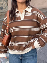 Striped Dropped Shoulder Sweatshirt 100100762570842 33 Affordable Fashion Under $100 Jerry's Apparel 