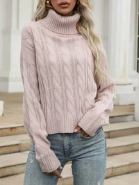 Cable Knit Turtleneck Sweater 100100223936695 41 Women's Sweaters and Knitwear Jerry's Apparel 