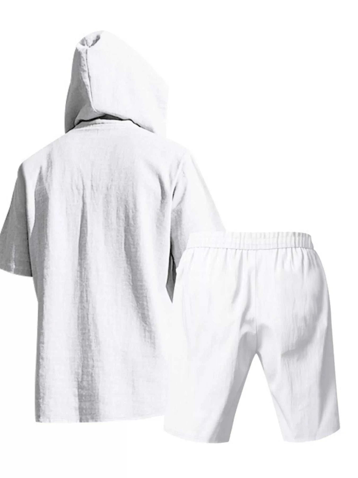 Men's Full Size Casual Short Sleeve Hooded Top & Shorts Set Plus Size 100400516300519 42 Gifts for Him Jerry's Apparel 