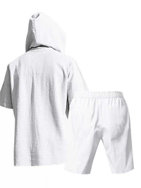 Men's Full Size Casual Short Sleeve Hooded Top & Shorts Set Plus Size 100400516300519 42 Gifts for Him Jerry's Apparel 