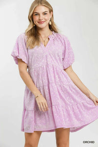 Umgee Jacquard Puff Sleeve Mini Dress 100100791871427 66 Affordable Fashion Under $100 Jerry's Apparel 