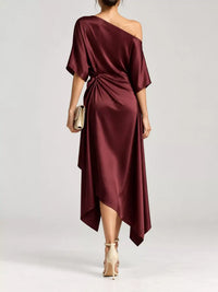 Full Size One-Shoulder Asymmetric Hem Midi Dress Plus Size 101001732260581 53 Gifts for Her Jerry's Apparel 
