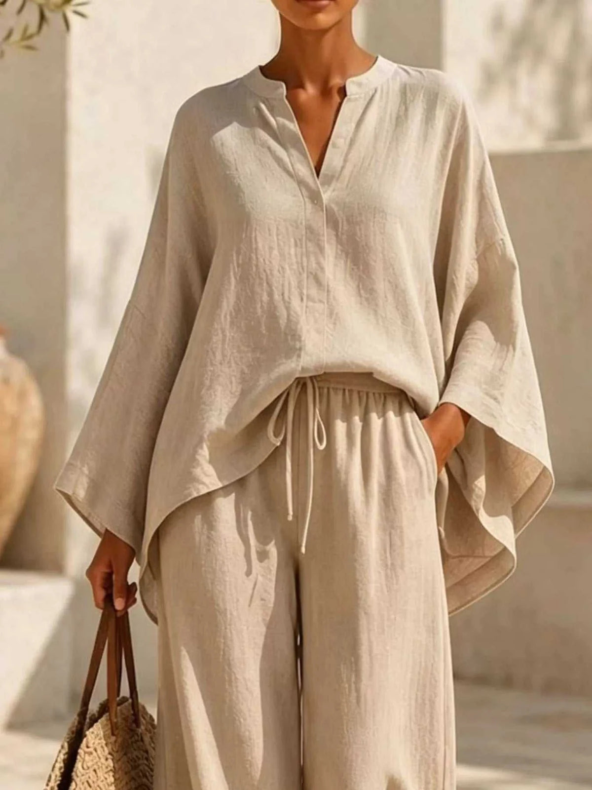 Full Size Loose Fit Top and Wide-Leg Pants Set Plus Size 101001296470286 42 Affordable Fashion Under $100 Jerry's Apparel 