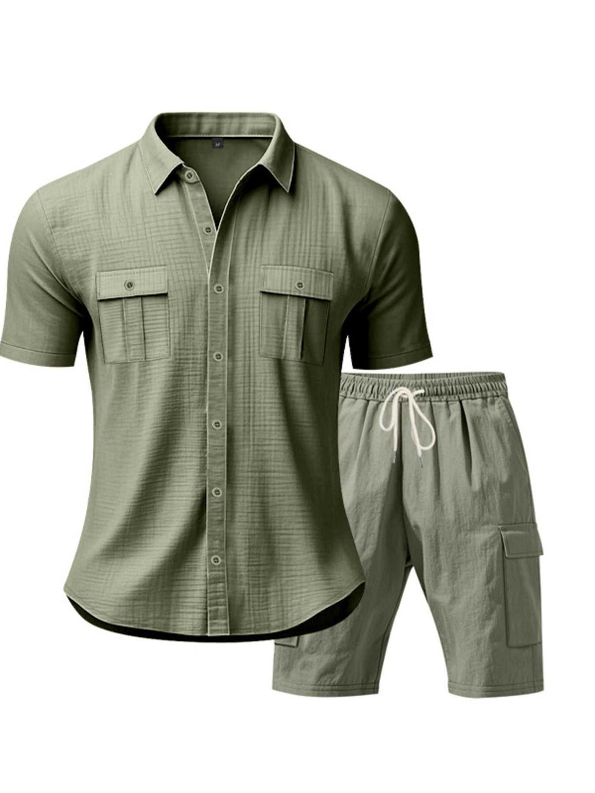 Men's Full Size Button Up Shirt and Shorts Set Plus Size 100400974487606 48 Affordable Fashion Under $100 Jerry's Apparel 