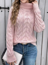 Cable Knit Turtleneck Long Sleeve Sweater 100100174532282 38 Affordable Fashion Under $100 Jerry's Apparel 