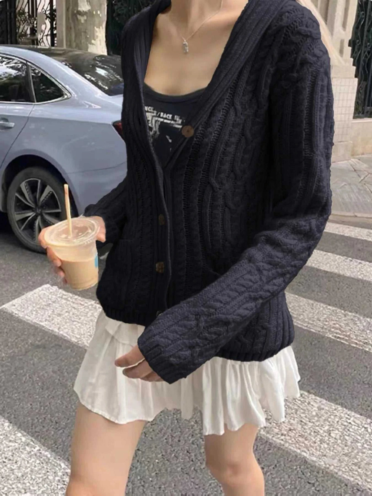 Cable Knit Button Up Cardigan 100100237685372 73 Affordable Fashion Under $100 Jerry's Apparel 
