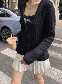 Cable Knit Button Up Cardigan 100100237685372 73 Affordable Fashion Under $100 Jerry's Apparel 