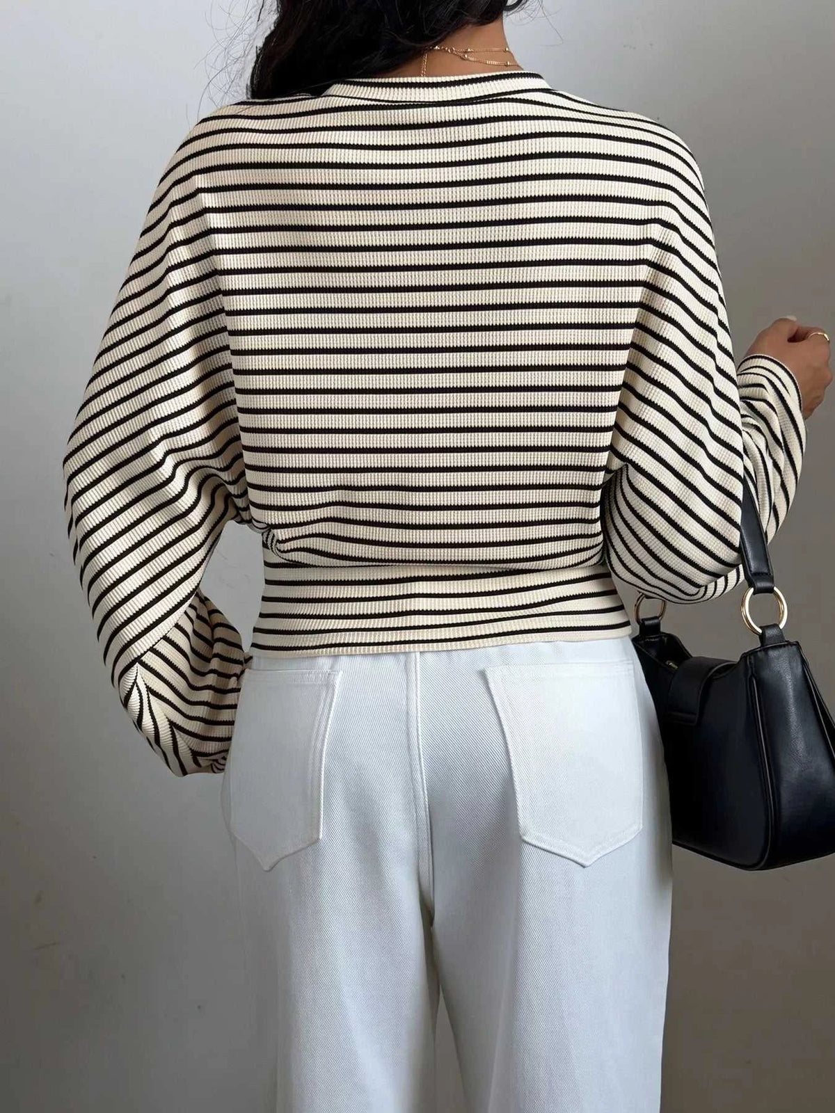 Striped Batwing Sleeve Crew Neck T-Shirt 101001135903926 41 Affordable Fashion Under $100 Jerry's Apparel 
