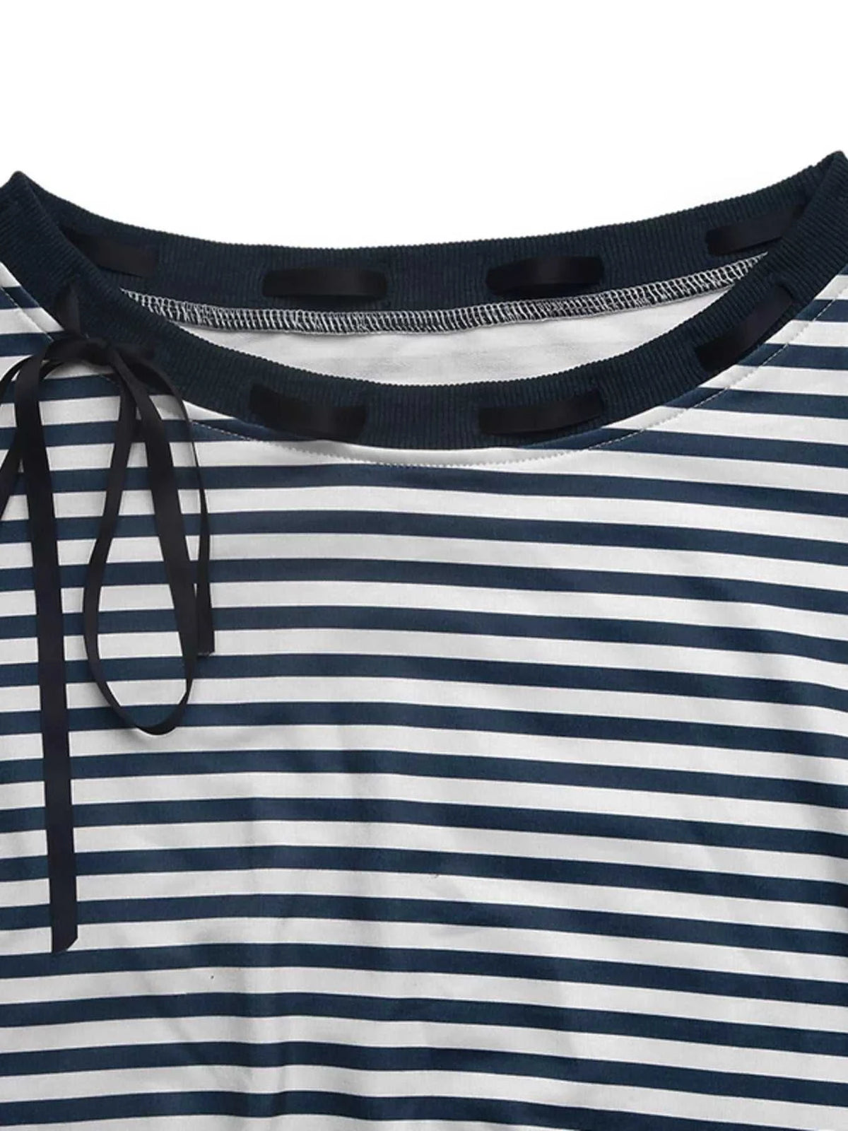 Striped Off-Shoulder Ribbon Accent Sweatshirt 100100561585200 31 Affordable Fashion Under $100 Jerry's Apparel 