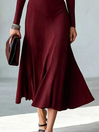 Full Size Mock Neck Cut-Out Long Sleeve Midi Dress Plus Size 101001217973891 41 Affordable Fashion Under $100 Jerry's Apparel 