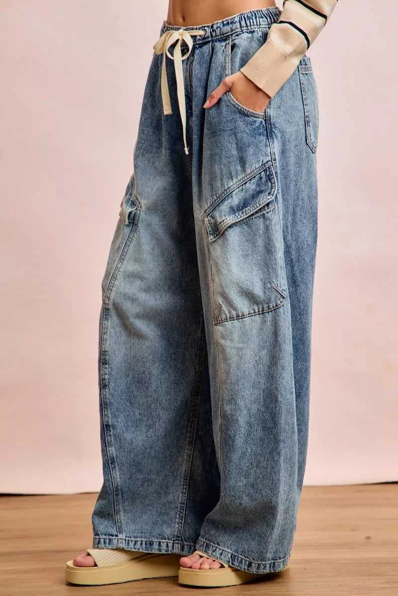 BiBi Baggy Barrel Jeans With Cargo Pockets 100100274921735 65 Affordable Fashion Under $100 Jerry's Apparel 