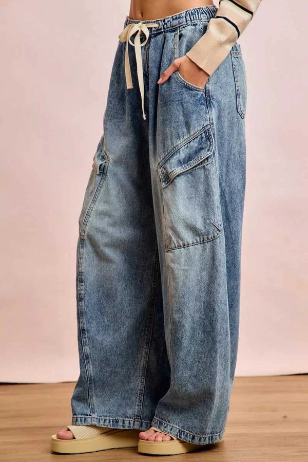 BiBi Baggy Barrel Jeans With Cargo Pockets 100100274921735 65 Affordable Fashion Under $100 Jerry's Apparel 