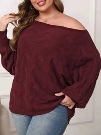 Plus Size Off-Shoulder Long Sleeve Sweater 101002543718433 41 Affordable Fashion Under $100 Jerry's Apparel 
