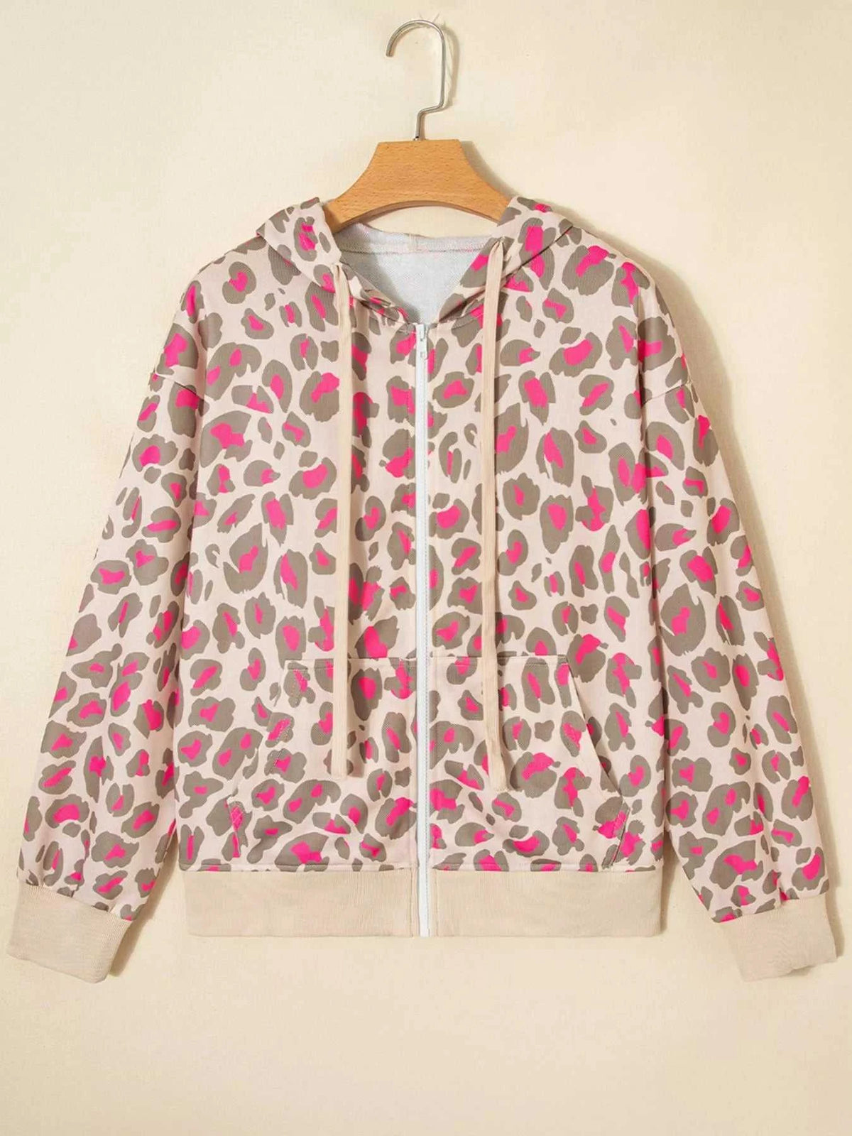 Leopard Print Zip-Up Hoodie 100100506822603 43 Affordable Fashion Under $100 Jerry's Apparel 