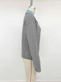 Contrast Collar Dropped Shoulder Sweater 100100912330105 43 Affordable Fashion Under $100 Jerry's Apparel 