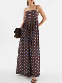Polka Dot Pleated Detail Maxi Dress 100100737437161 50 Affordable Fashion Under $100 Jerry's Apparel 