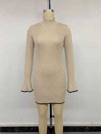 Ribbed Mock Neck Flare Sleeve Sweater Dress 100100035723976 41 Affordable Fashion Under $100 Jerry's Apparel 