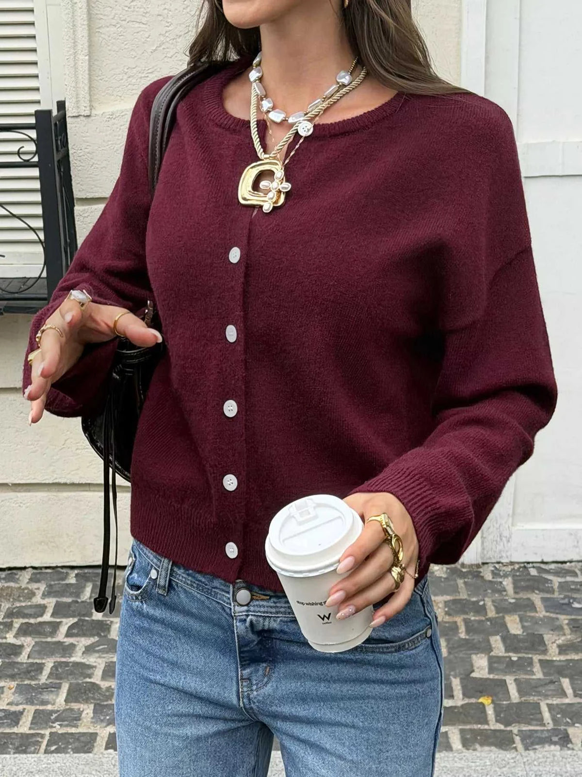Button-Down Dropped Shoulder Cardigan 101002408612487 56 Affordable Fashion Under $100 Jerry's Apparel 