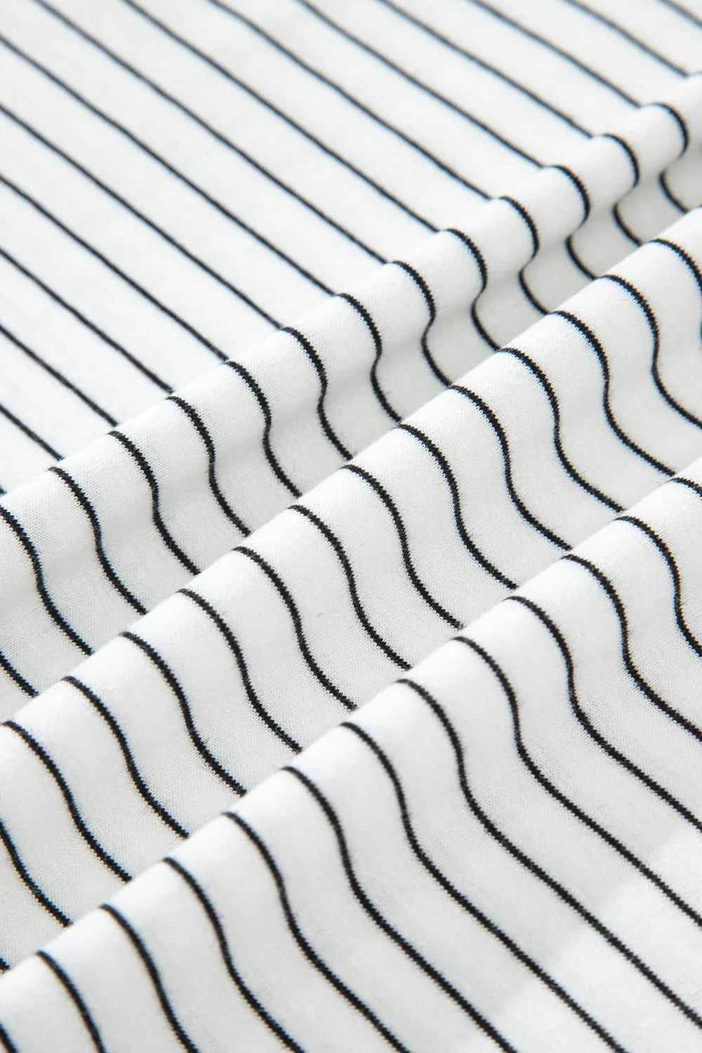 Stripe Cap Sleeve Crew Neck Casual Tee with Chest Pocket