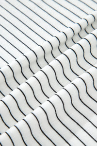 Stripe Cap Sleeve Crew Neck Casual Tee with Chest Pocket