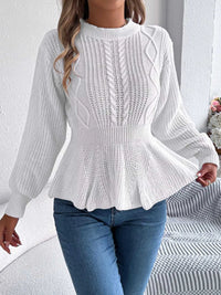 Cable Knit Peplum Sweater 101002224335272 37 Affordable Fashion Under $100 Jerry's Apparel 
